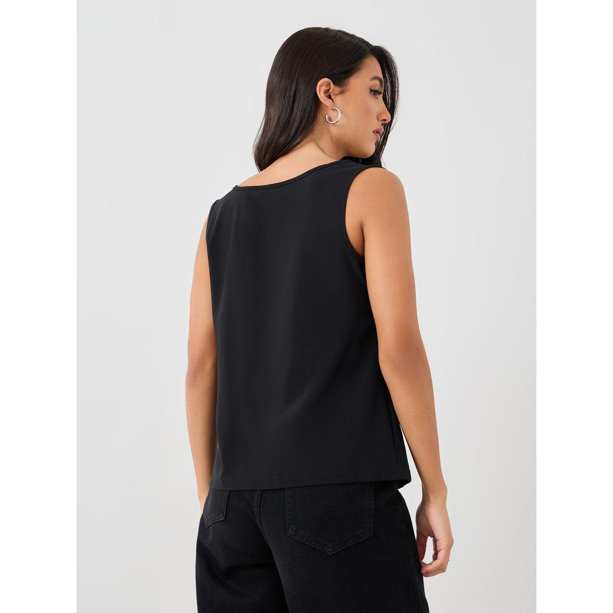 بلوزة سادة بلا أكمام بياقة سكوب-women-clothing-shirtsandblouses-blouses-image-4