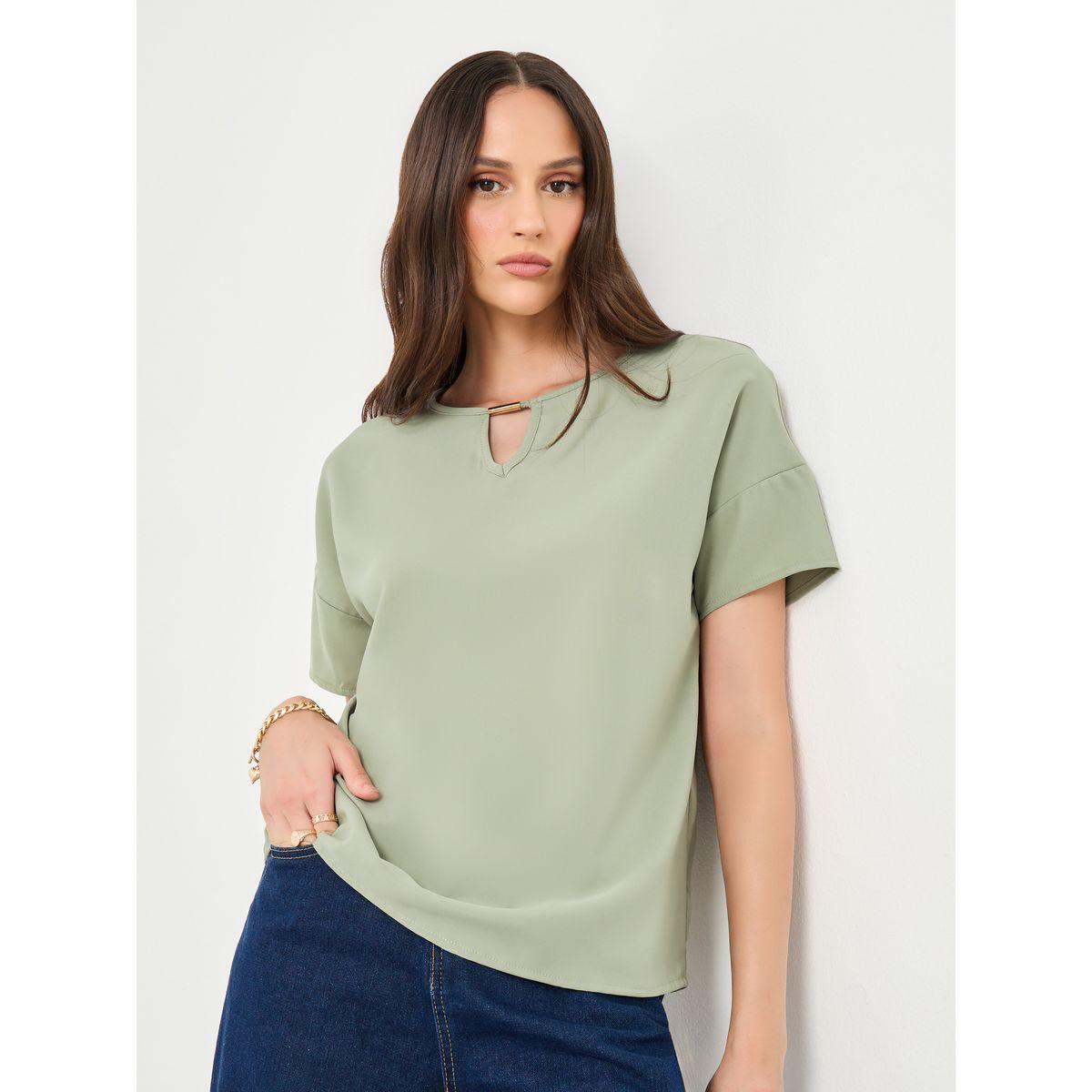 بلوزة سادة بأكمام قصيرة-women-clothing-shirtsandblouses-blouses-image-3