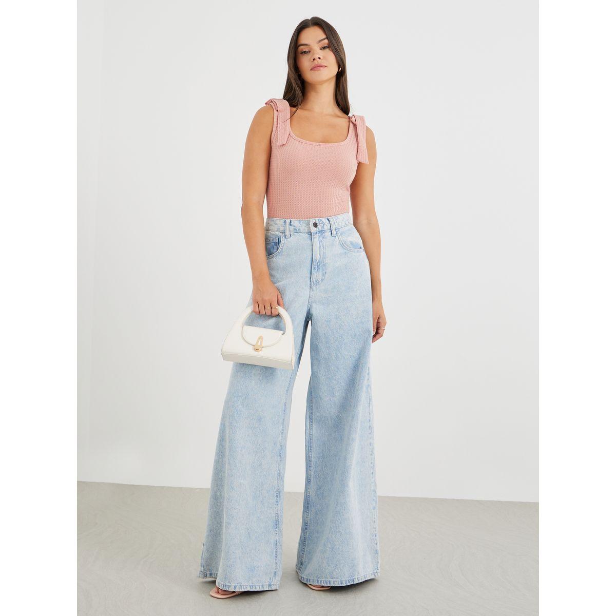 Styli Texture Knitted Bodysuit with Bow Straps-women-clothing-shirtsandblouses-blouses-image-2