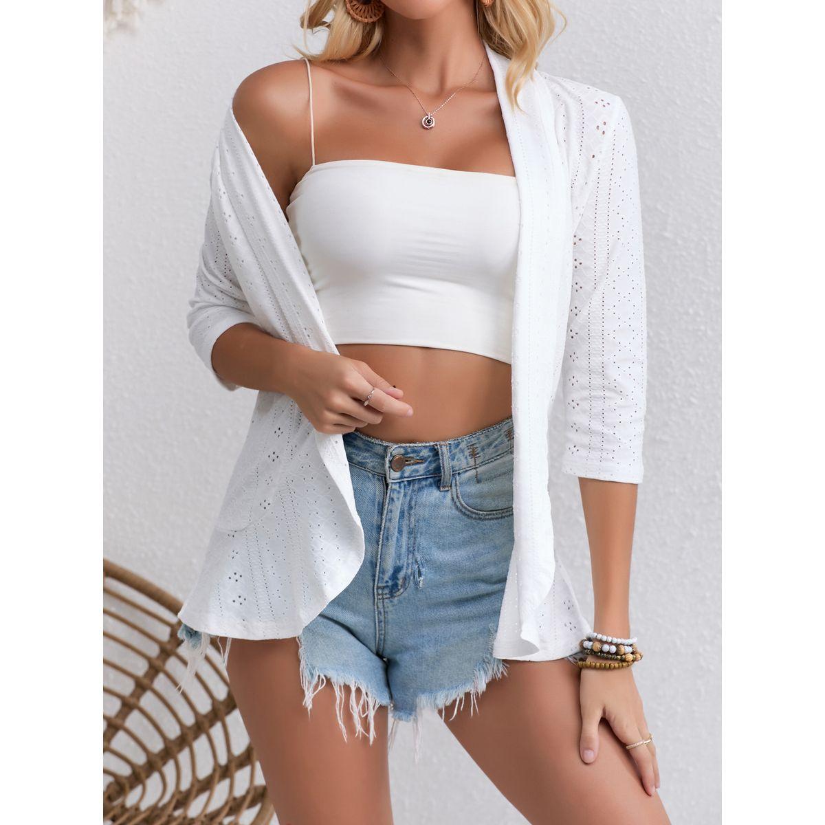 Styli White Self Design Square Neck Bodysuit-women-clothing-shirtsandblouses-blouses-image-4