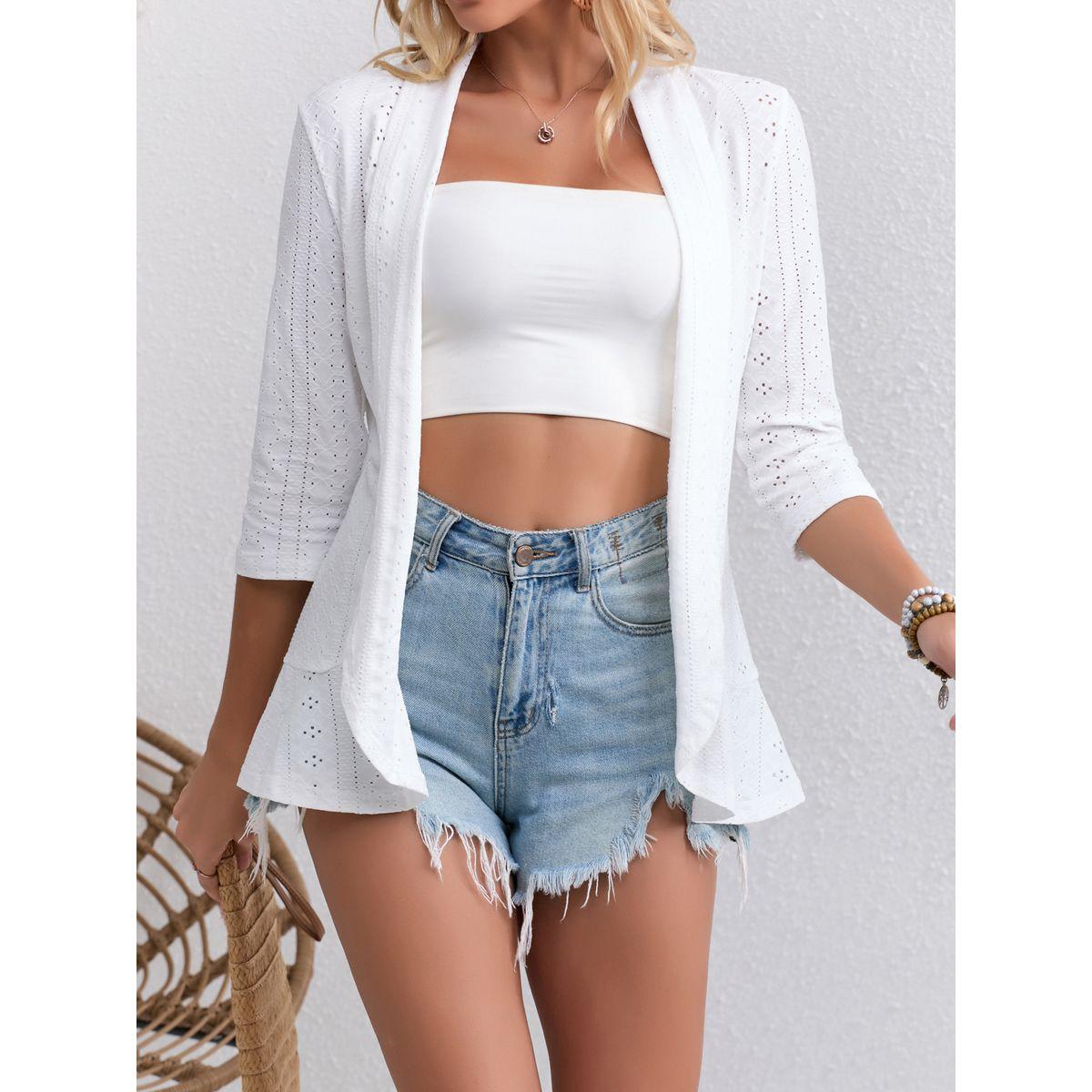 Styli White Self Design Square Neck Bodysuit-women-clothing-shirtsandblouses-blouses-image-5