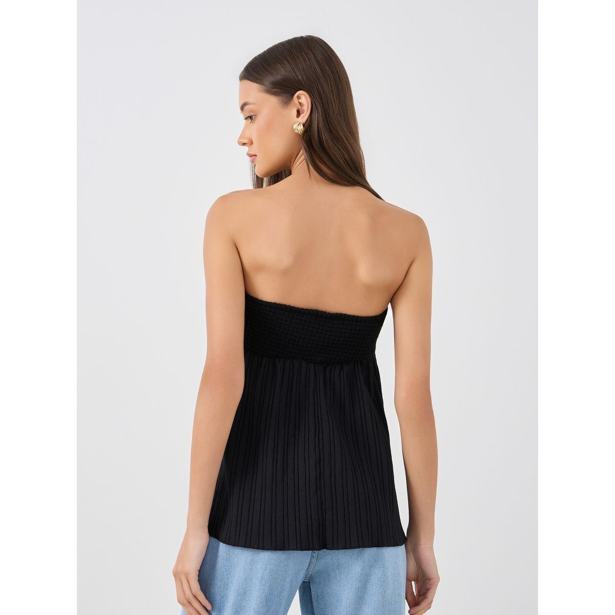 Styli Textured Twisted Front Bandeau Neck Top-women-clothing-shirtsandblouses-blouses-image-4