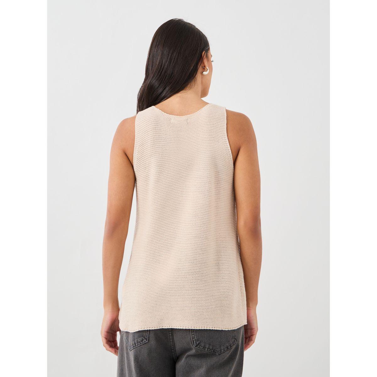 بلوزة محبوكة بلا أكمام بياقة دائرية-women-clothing-tshirts-image-5