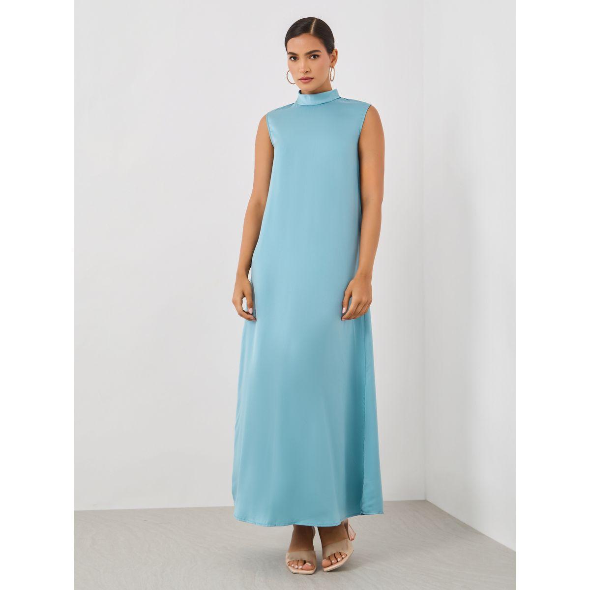 أميرة x ستايلي طقم منسق من فستان ستان وعباية بنمط كيب-women-arabicclothing-abayas-image-3