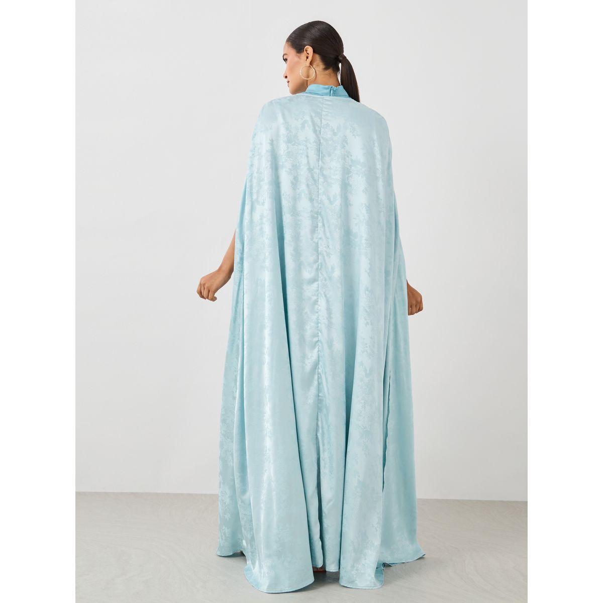 أميرة x ستايلي طقم منسق من فستان ستان وعباية بنمط كيب-women-arabicclothing-abayas-image-6