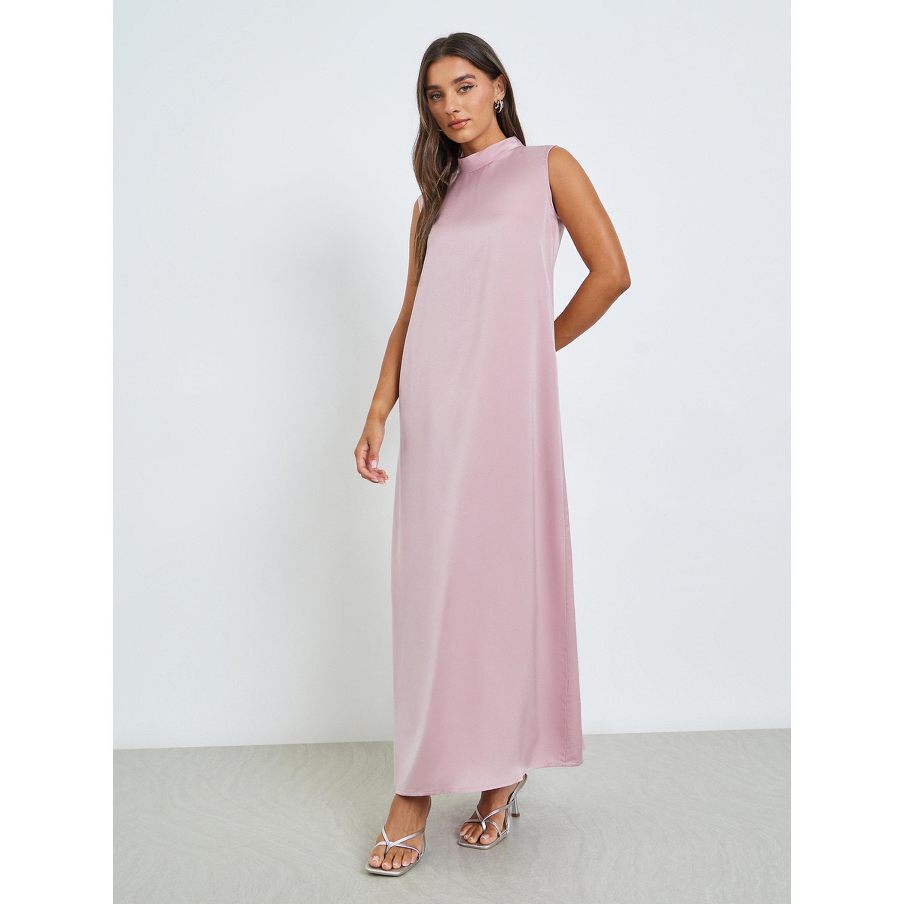 Amirah X Styli Pink Jacquard Abaya with Satin Inner Dress Set-women-arabicclothing-sets-image-4