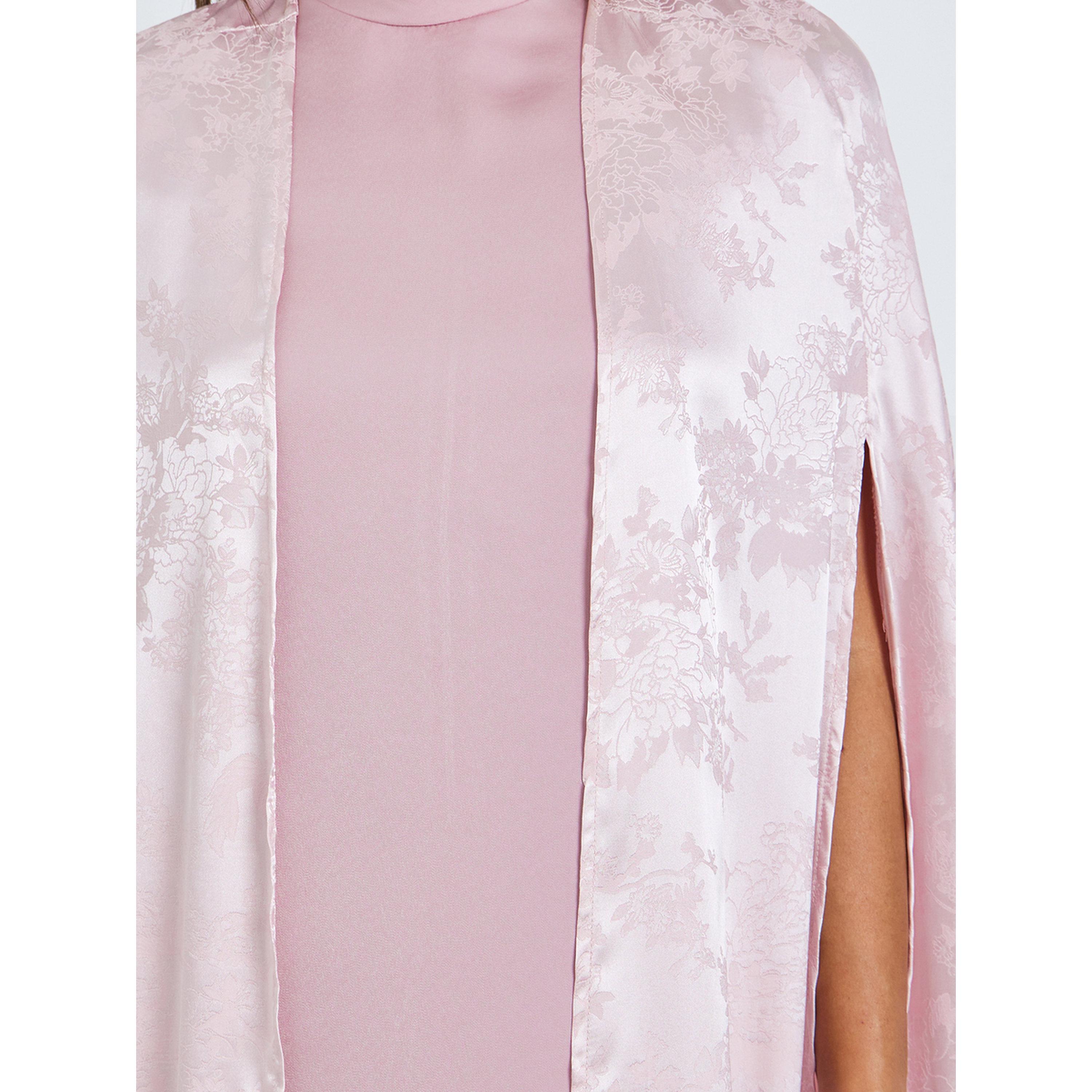Amirah X Styli Pink Jacquard Abaya with Satin Inner Dress Set-women-arabicclothing-sets-image-5