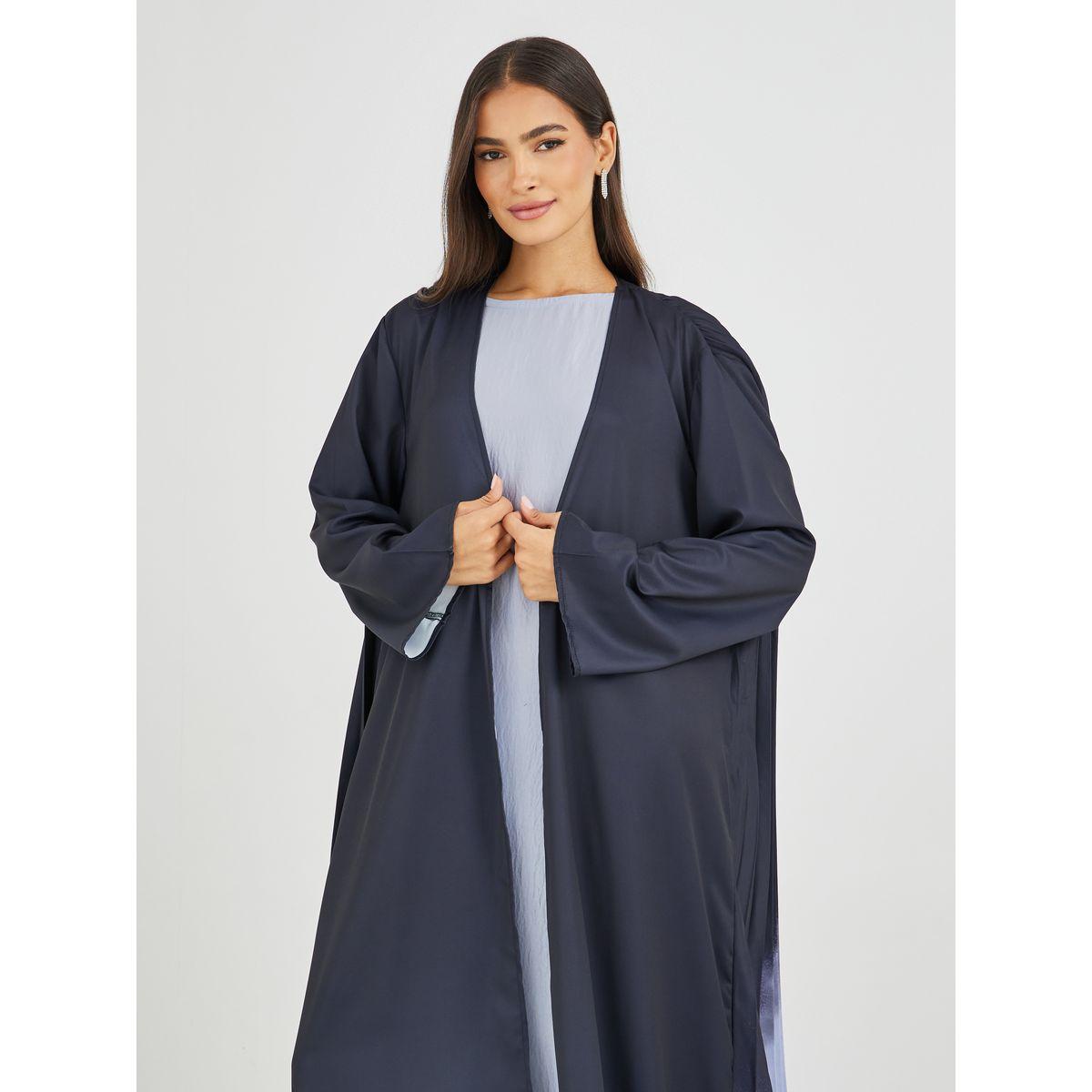 Styli Women Ombre Pleated Back Open Front Abaya-women-arabicclothing-abayas-image-3