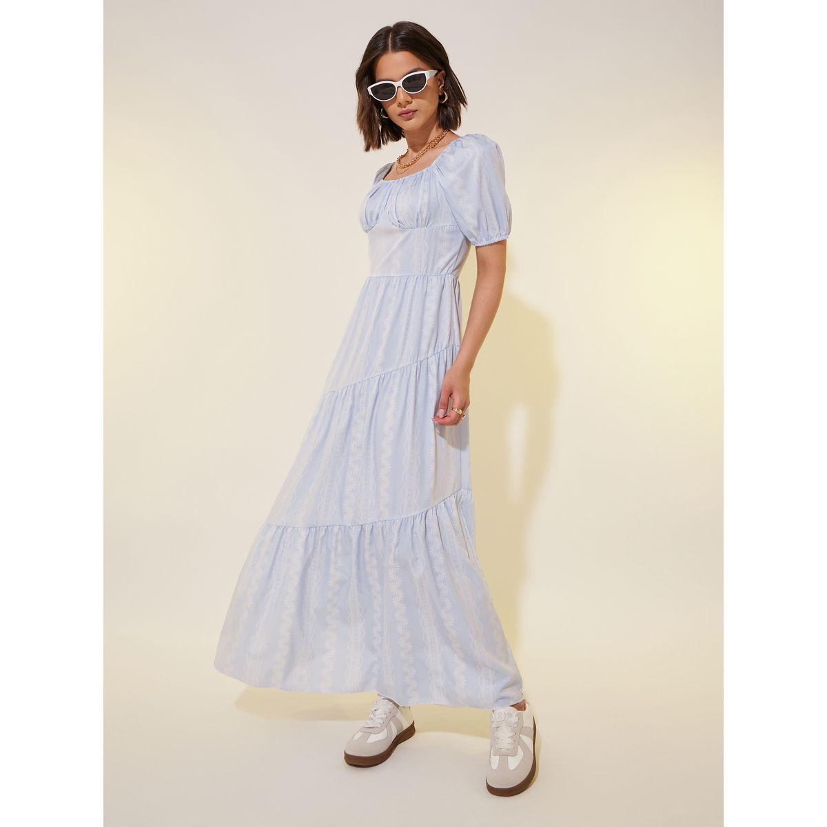 فستان طويل مطبع بالكامل مع أكمام منفوخة-women-clothing-dresses-image-2