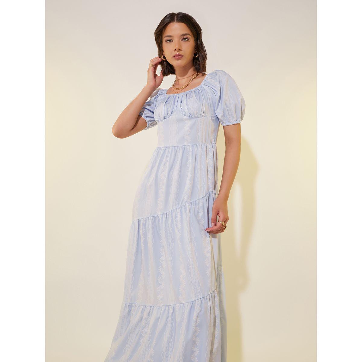 Styli All Over Print Puff Sleeves Tiered Maxi Dress-women-clothing-dresses-image-3