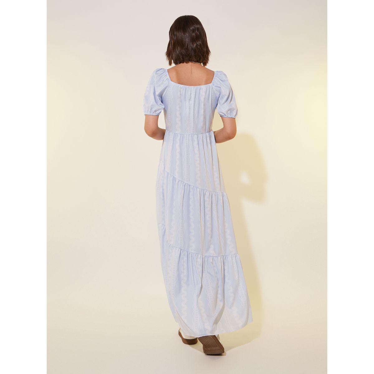 Styli All Over Print Puff Sleeves Tiered Maxi Dress-women-clothing-dresses-image-5