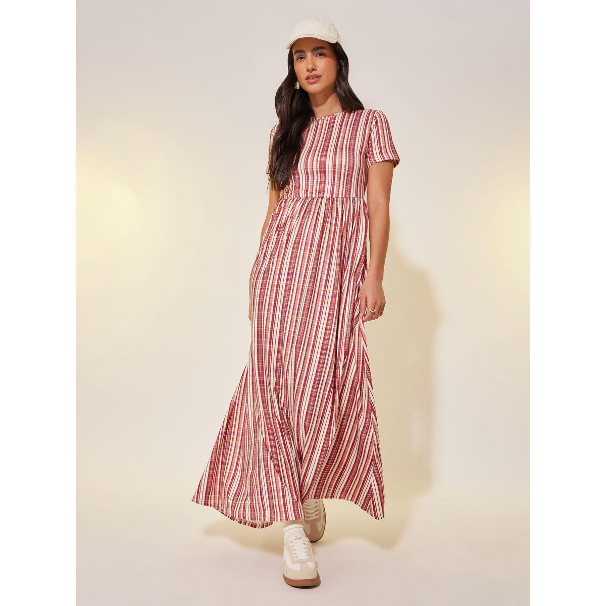 فستان طويل مطبع بالكامل مع أكمام قصيرة-women-clothing-dresses-image-2