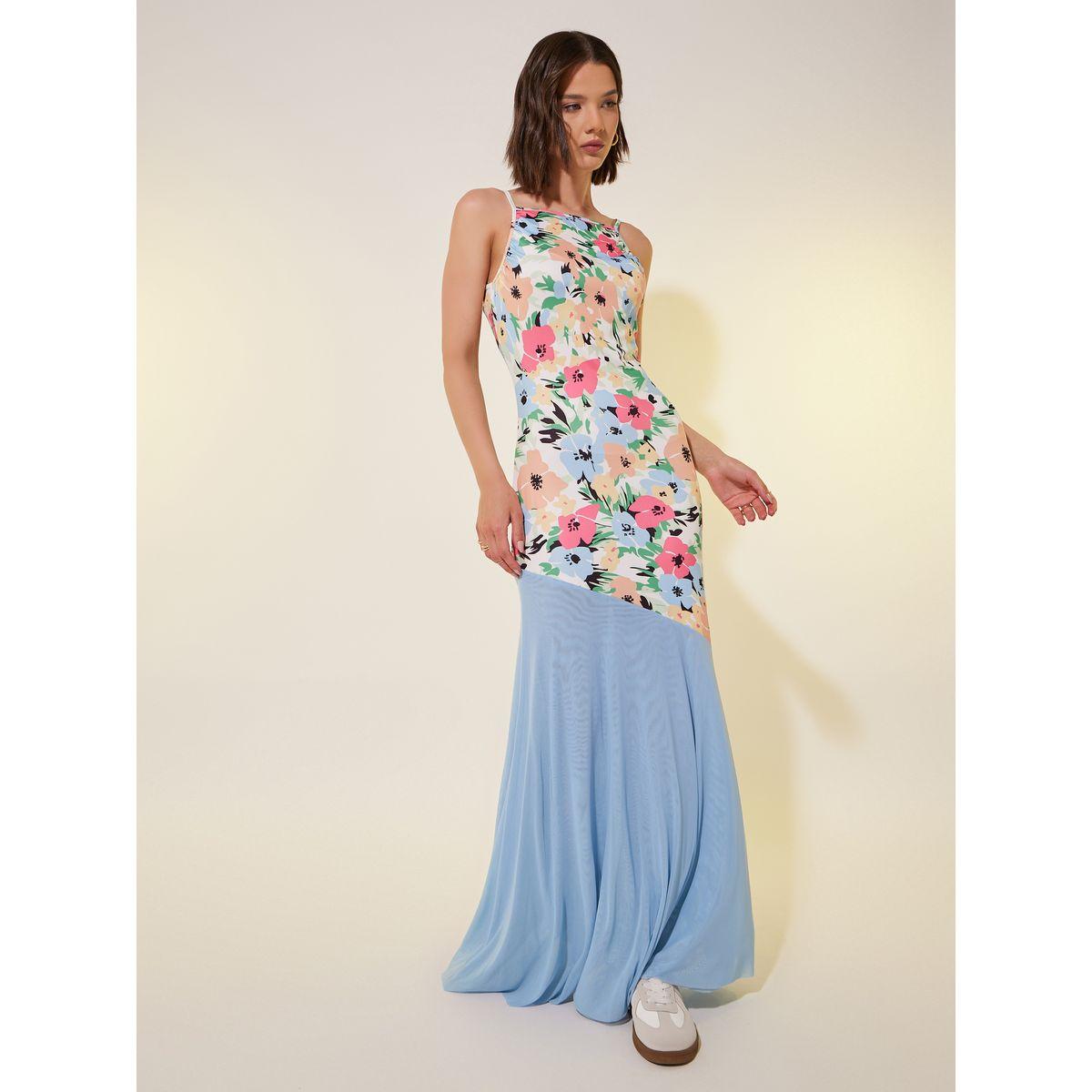 فستان طويل مطبع بزهور مع حافة ميرميد-women-clothing-dresses-image-2