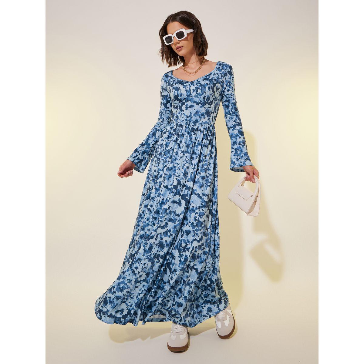 Styli Floral Print Long Sleeve A-Line Maxi Dress-women-clothing-dresses-image-1