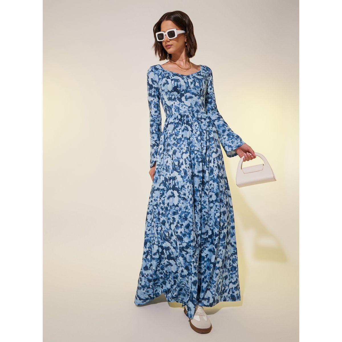 Styli Floral Print Long Sleeve A-Line Maxi Dress-women-clothing-dresses-image-2