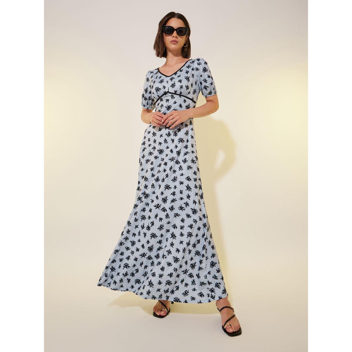 فستان طويل مطبع بزهور مع حافة واسعة-women-clothing-dresses-image-2