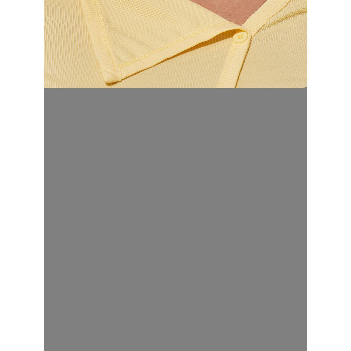 بلوزة سادة بياقة غير متماثلة مع تفاصيل أزرار-women-clothing-tshirts-image-3