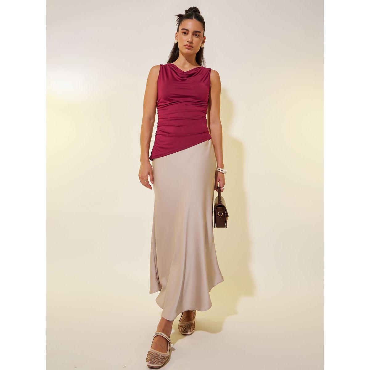 Styli Solid Sleeveless Top with Ruched Detail-women-clothing-shirtsandblouses-blouses-image-2