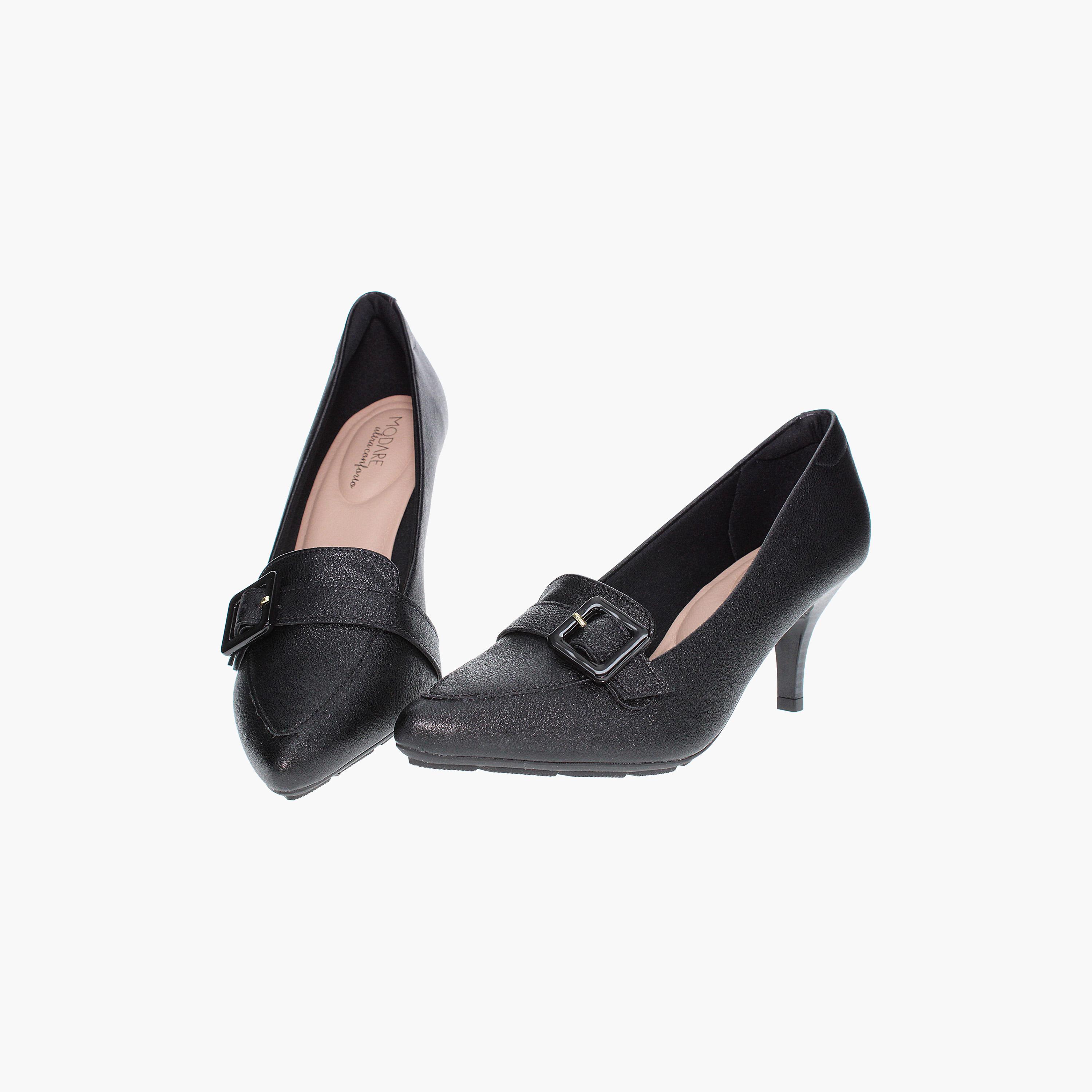Modare by Geoomnii Women's Kitten Heel Pumps with Buckle Detail | 7013-567-21736      -women-shoes-heels-image-4