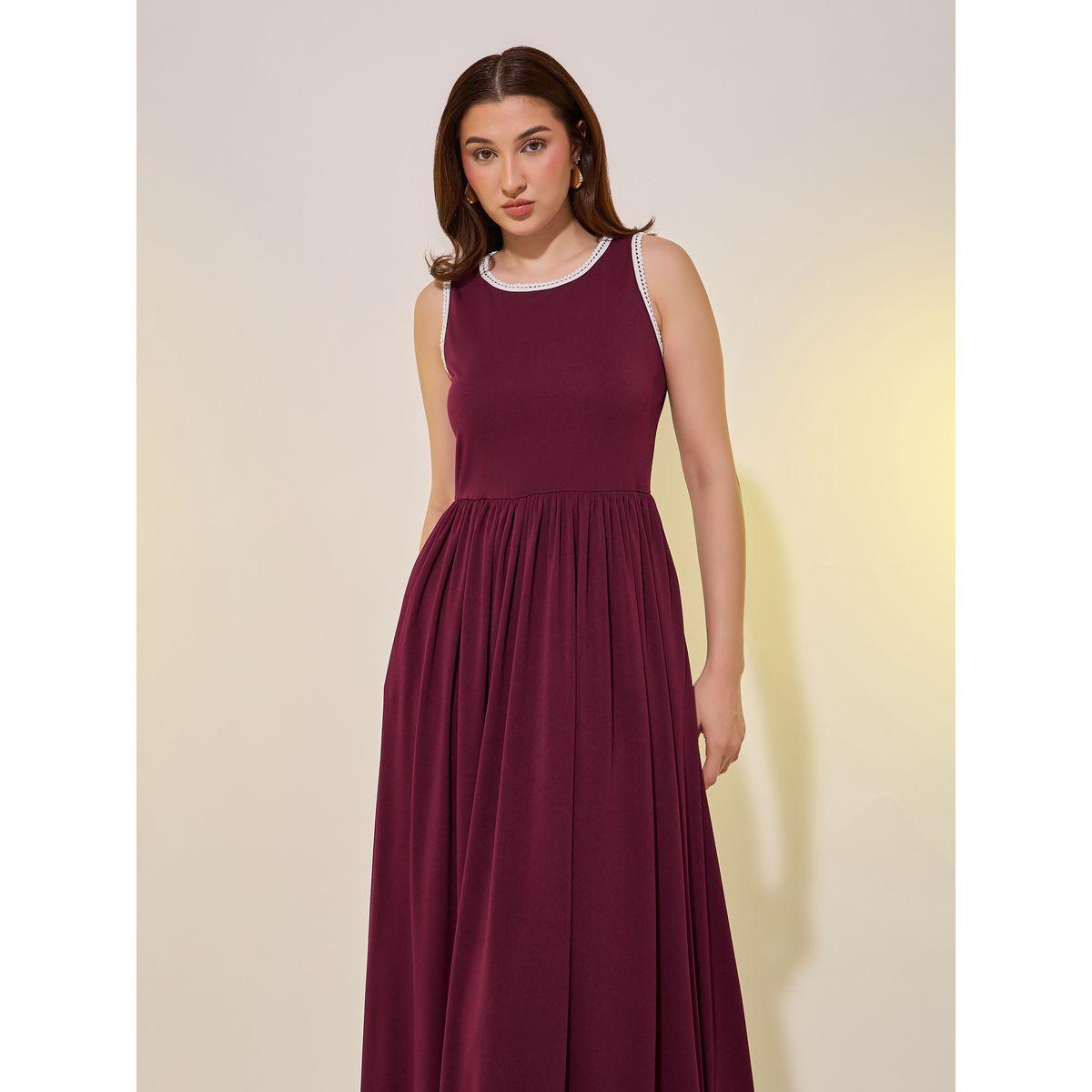 Styli Solid Lace Trim Sleeveless A-Line Midi Dress-women-clothing-dresses-image-2