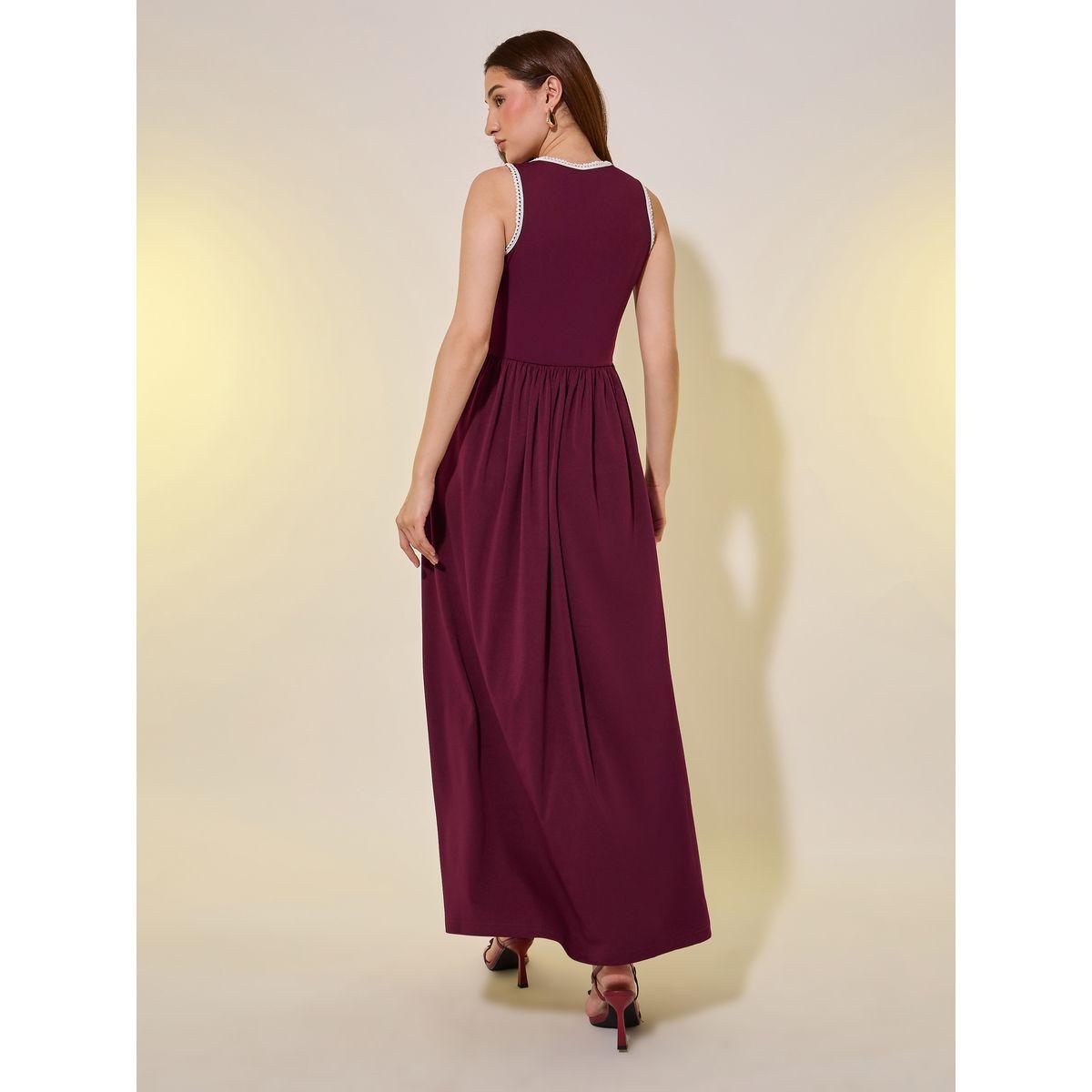 Styli Solid Lace Trim Sleeveless A-Line Midi Dress-women-clothing-dresses-image-5