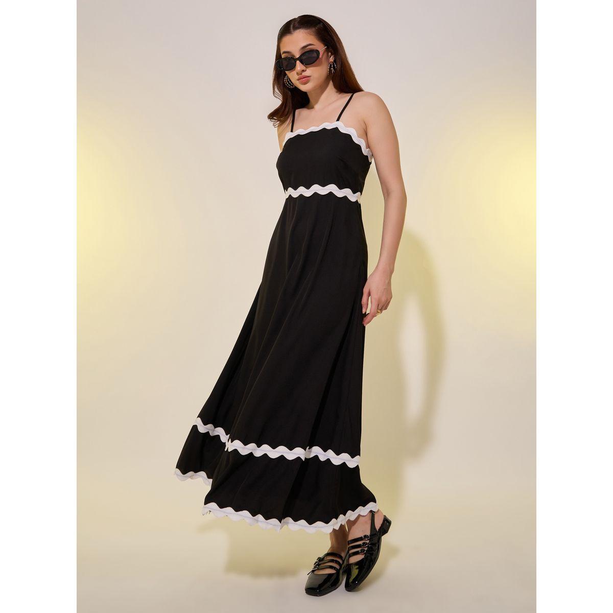 Styli Solid Contrast Lace Trim Strappy A-Line Midi Dress-women-clothing-dresses-image-1