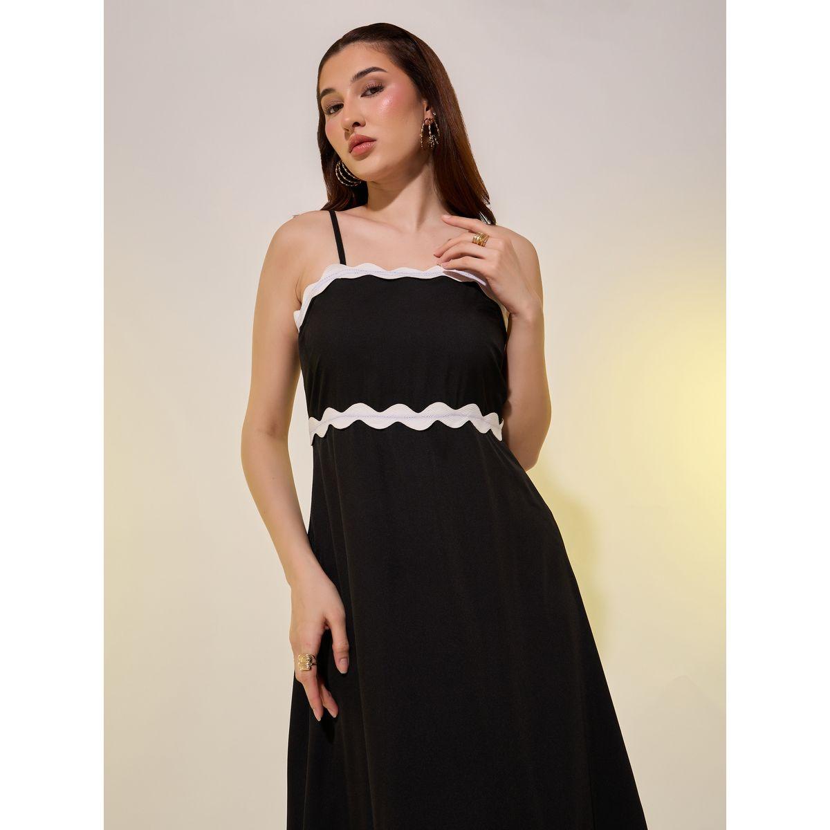 Styli Solid Contrast Lace Trim Strappy A-Line Midi Dress-women-clothing-dresses-image-3
