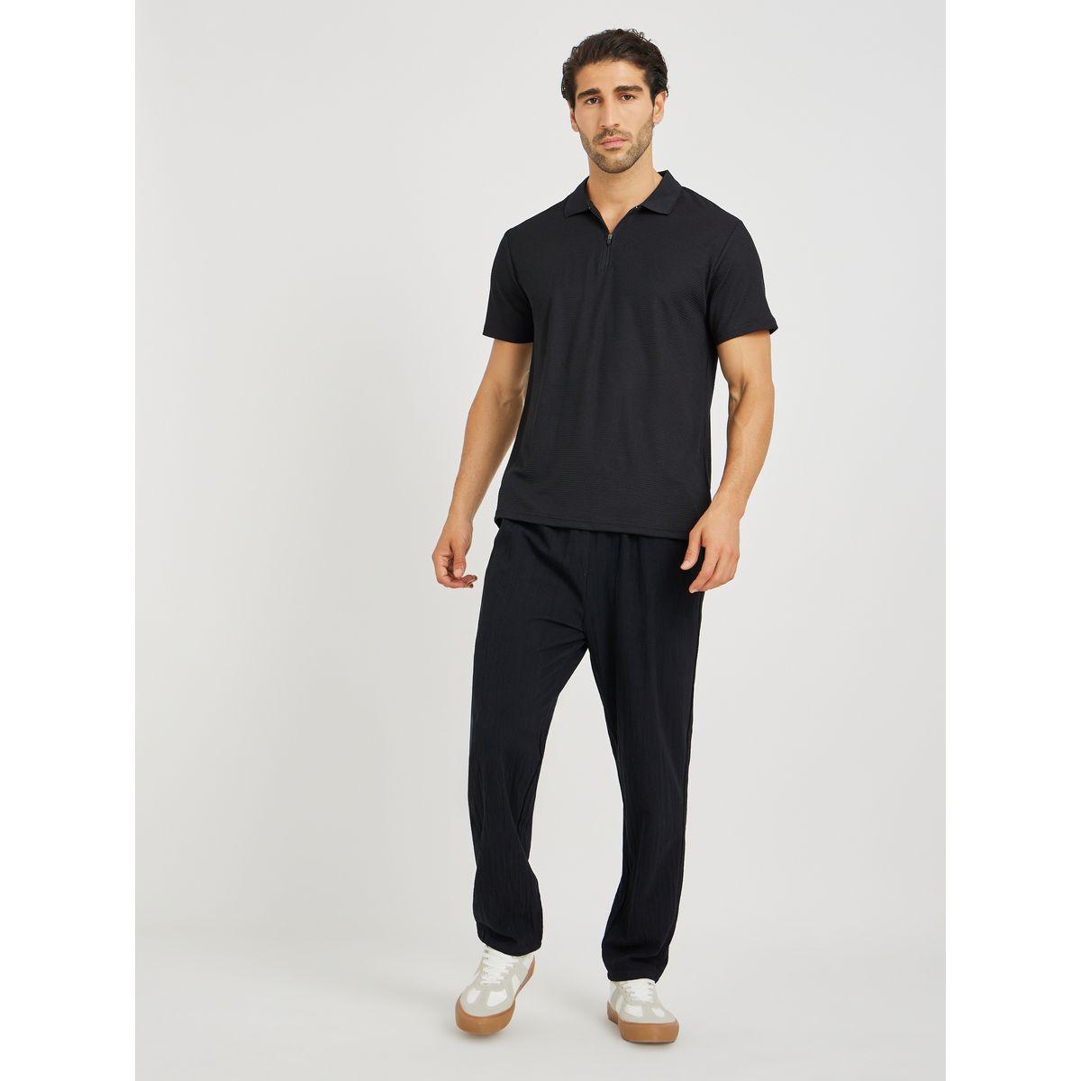 تيشيرت بياقة بولو وقصة مريحة مع سحَّاب غلق-men-clothing-tshirtsandpolos-polos-image-2