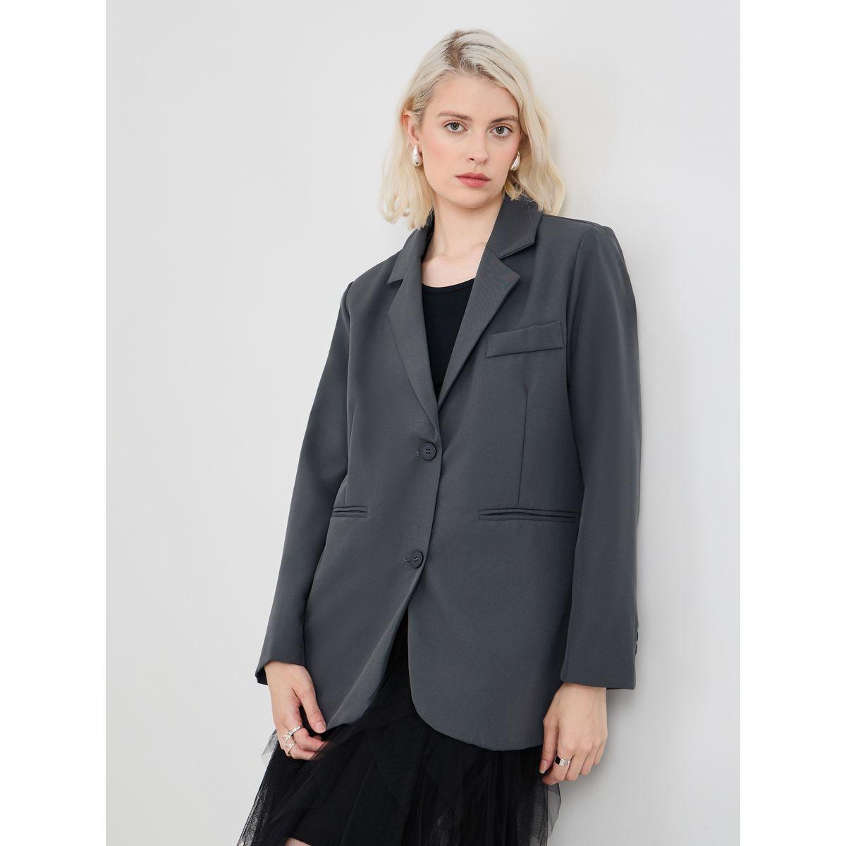 Styli Solid Long Sleeve Front Button Blazer-women-clothing-coatsandjackets-blazers-image-1