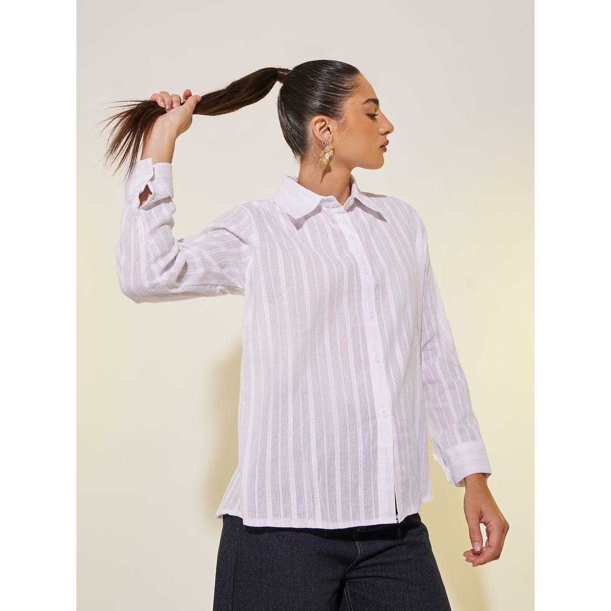 بلوزة بقصة عادية وأكمام طويلة-women-clothing-shirtsandblouses-shirts-image-1