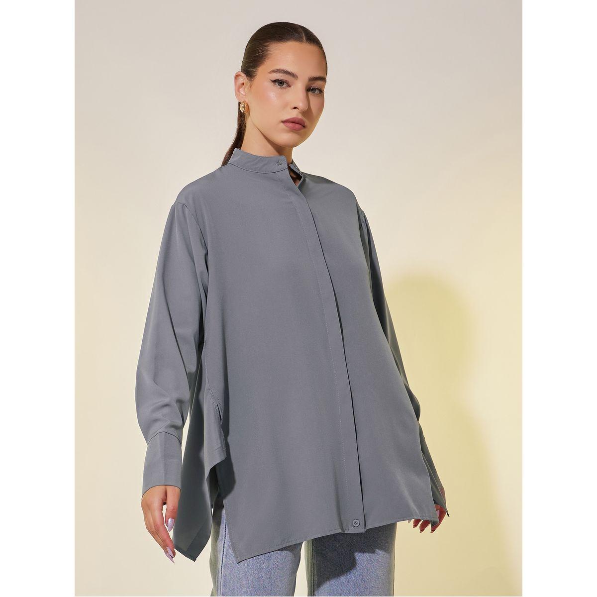 Styli Solid Long Sleeve Oversized Shirt-women-clothing-shirtsandblouses-shirts-image-1