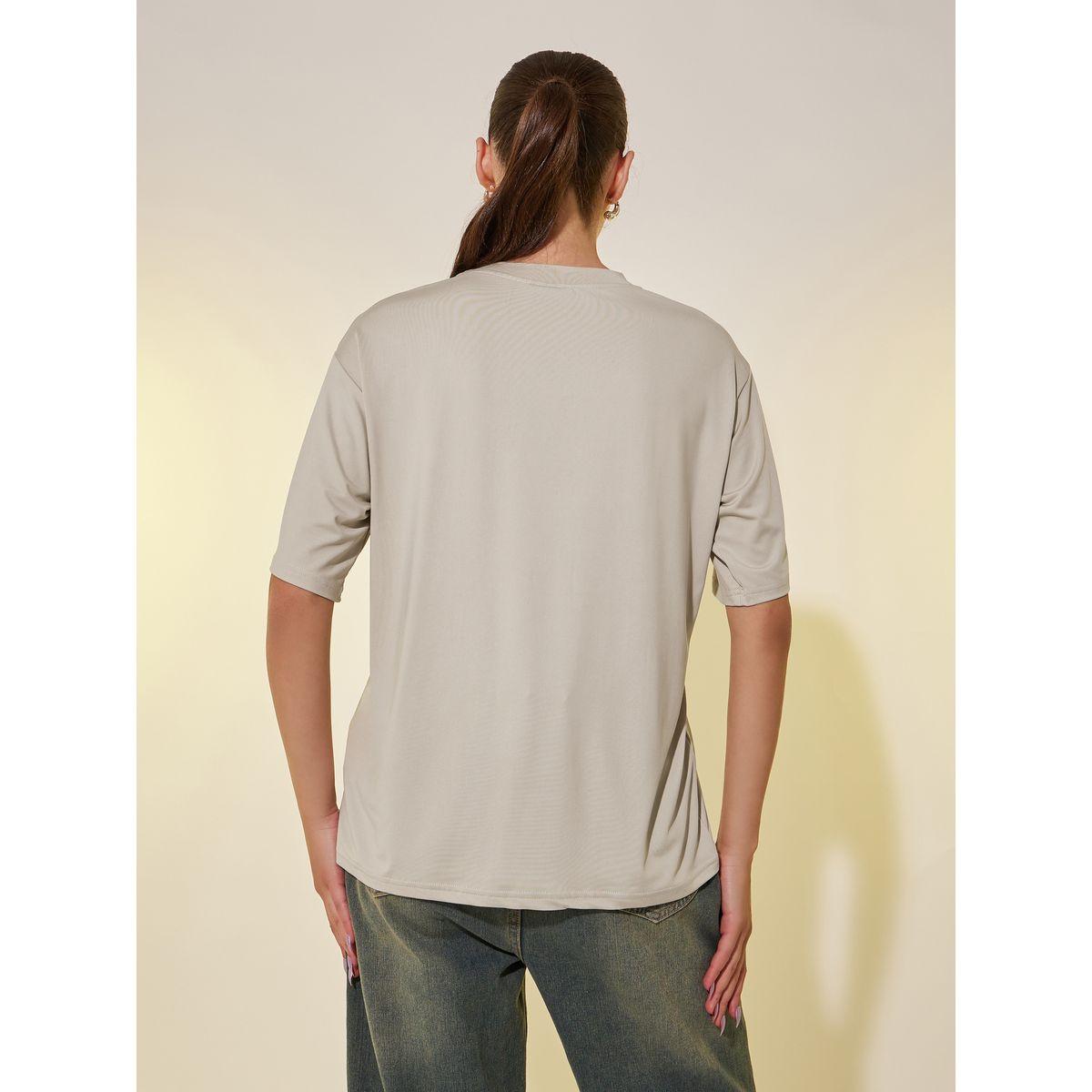 Styli Plain Round Neck Oversized T-Shirt with Pintuck-women-clothing-tshirts-image-4