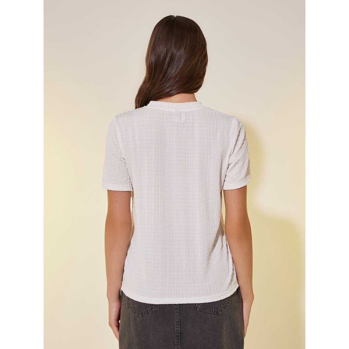 Styli Textured Round Neck Regular Fit T-Shirt-women-clothing-tshirts-image-4