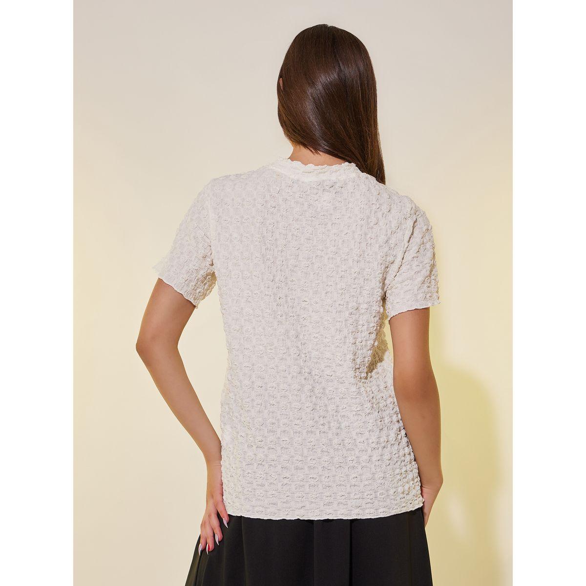 Styli Textured Round Neck Regular Fit T-Shirt-women-clothing-tshirts-image-4