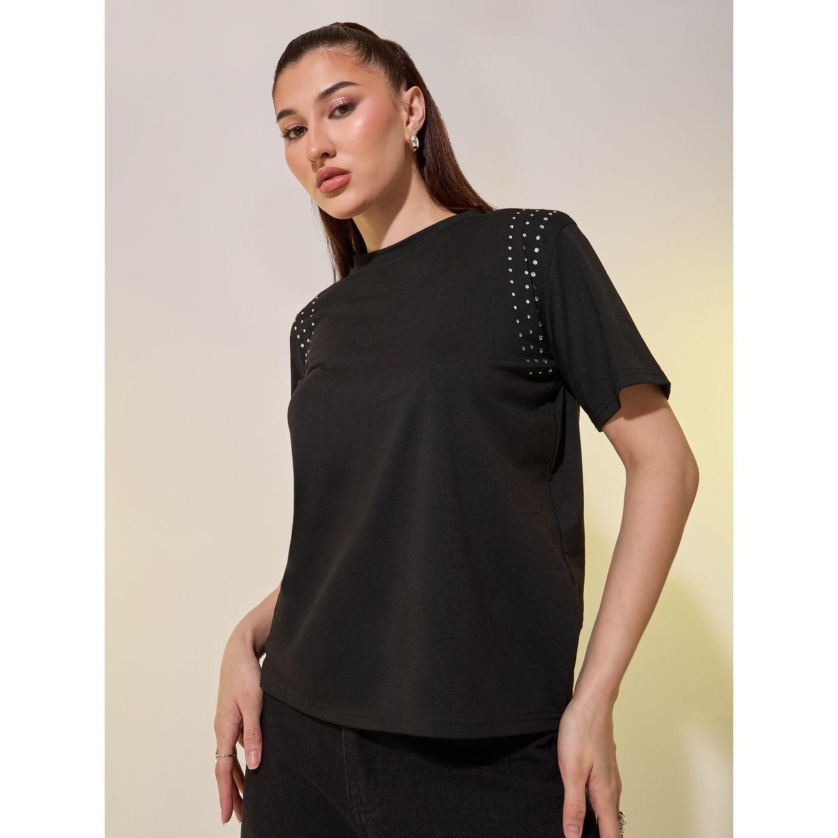 Styli Studded Short Sleeve Regular Fit T-Shirt-women-clothing-tshirts-image-1