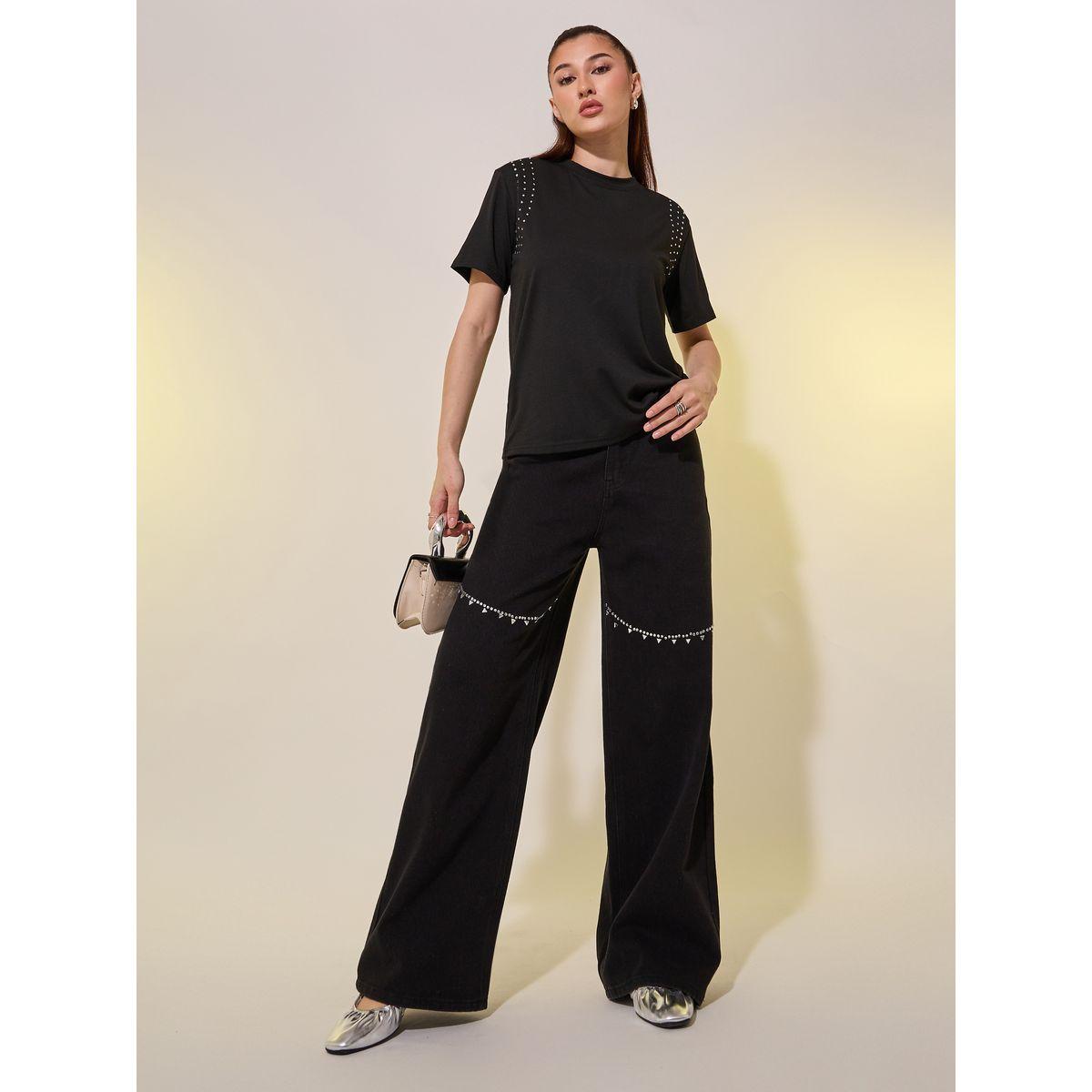 تيشيرت بأكمام قصيرة وقصة عادية-women-clothing-tshirts-image-2