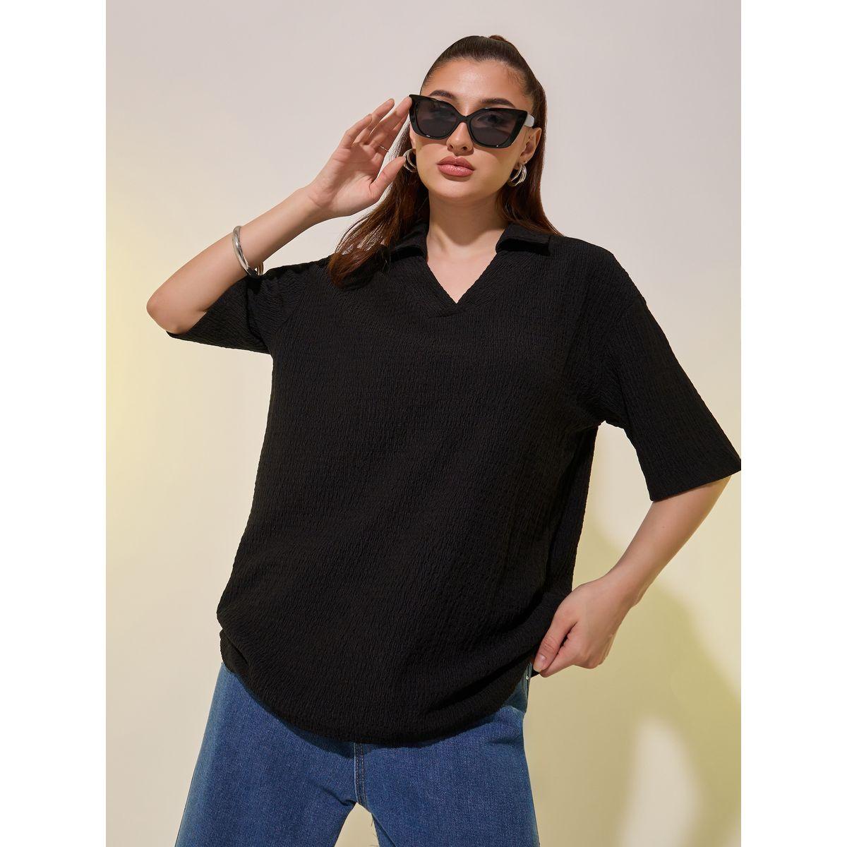 تيشيرت سادة بياقة بولو وأكمام قصيرة-women-clothing-tshirts-image-3