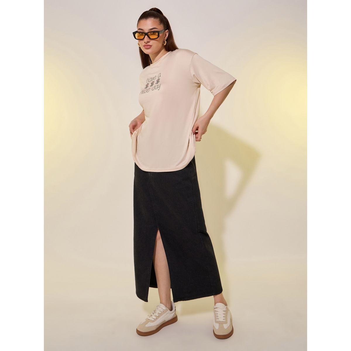 Styli Slogan Print Round Neck Oversized T-Shirt-women-clothing-tshirts-image-2