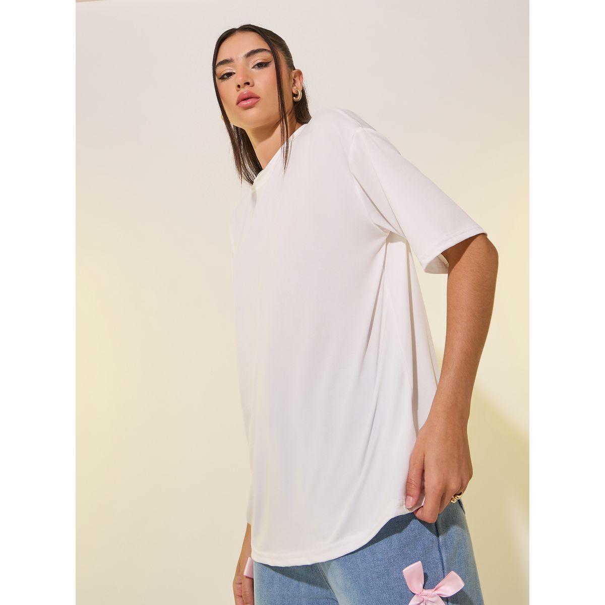 Styli Round Neck Back Slogan Print T-Shirt-women-clothing-tshirts-image-3