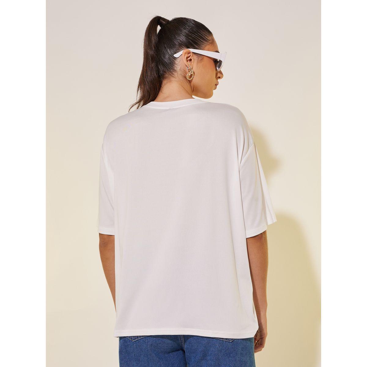 تيشيرت بياقة دائرية وطبعة كتابة-women-clothing-tshirts-image-5