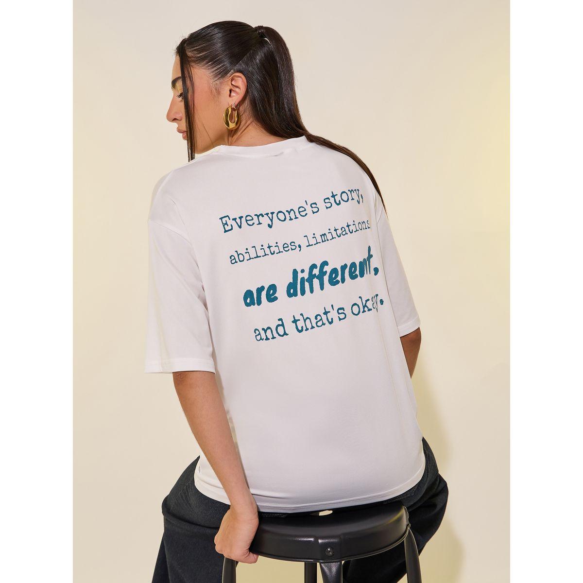 Styli Round Neck Back Slogan Print T-Shirt-women-clothing-tshirts-image-1