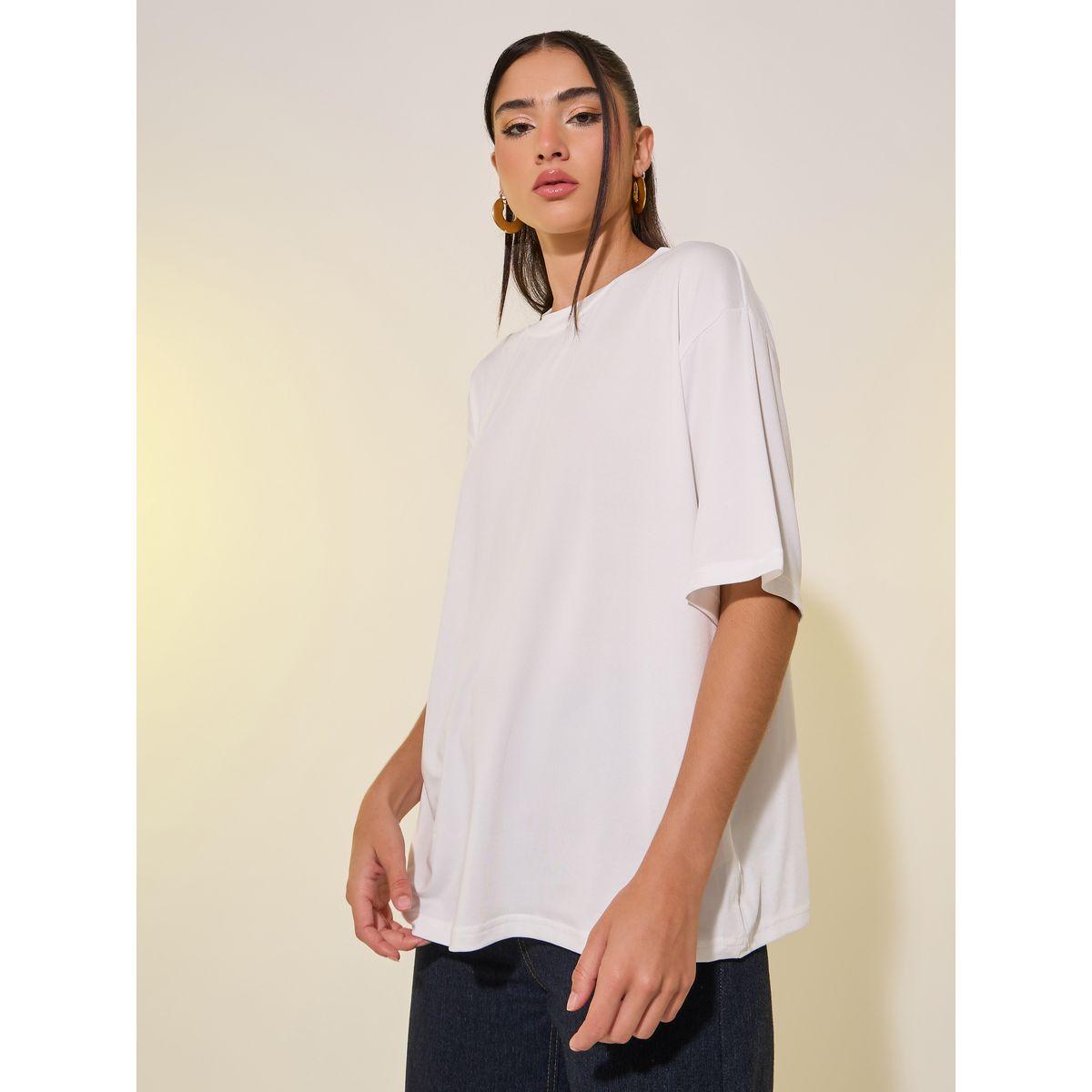 تيشيرت بياقة دائرية وطبعة كتابة-women-clothing-tshirts-image-3