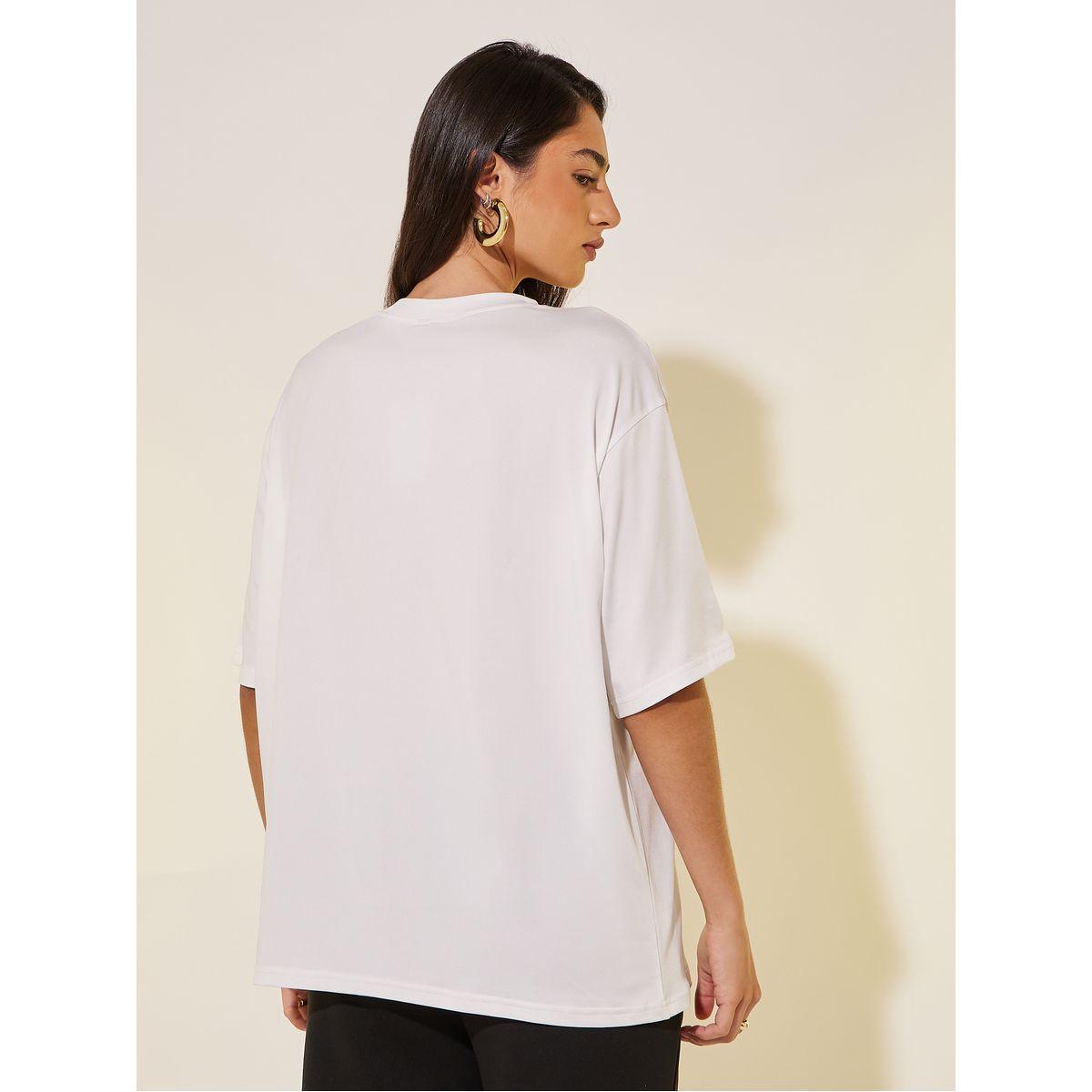 تيشيرت بياقة دائرية وطبعة كتابة-women-clothing-tshirts-image-5