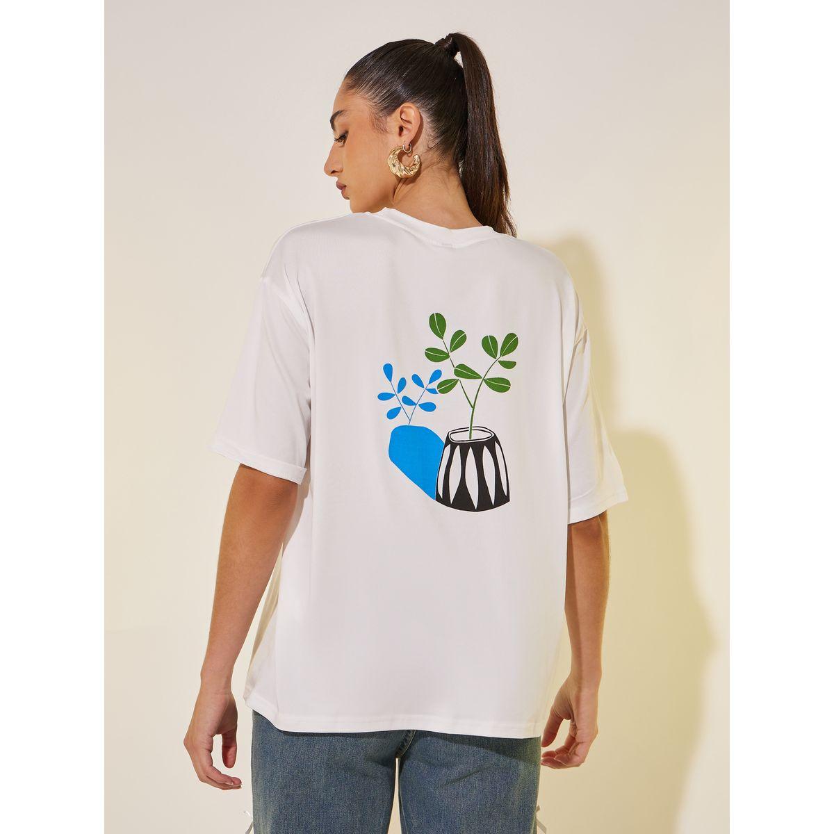 Styli Round Neck Back Graphic Print T-Shirt-women-clothing-tshirts-image-4
