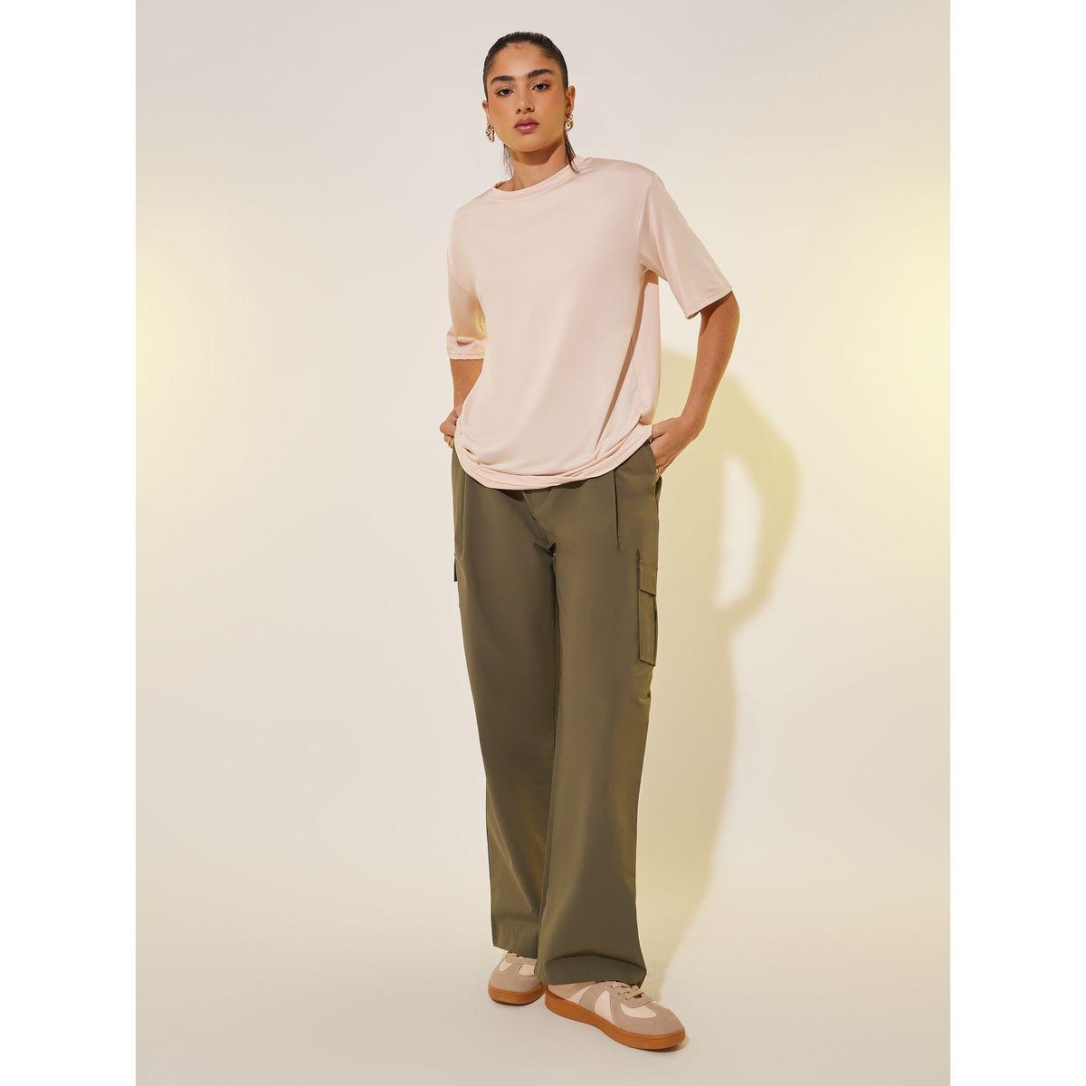 تيشيرت بياقة دائرية وطبعة كتابة-women-clothing-tshirts-image-4