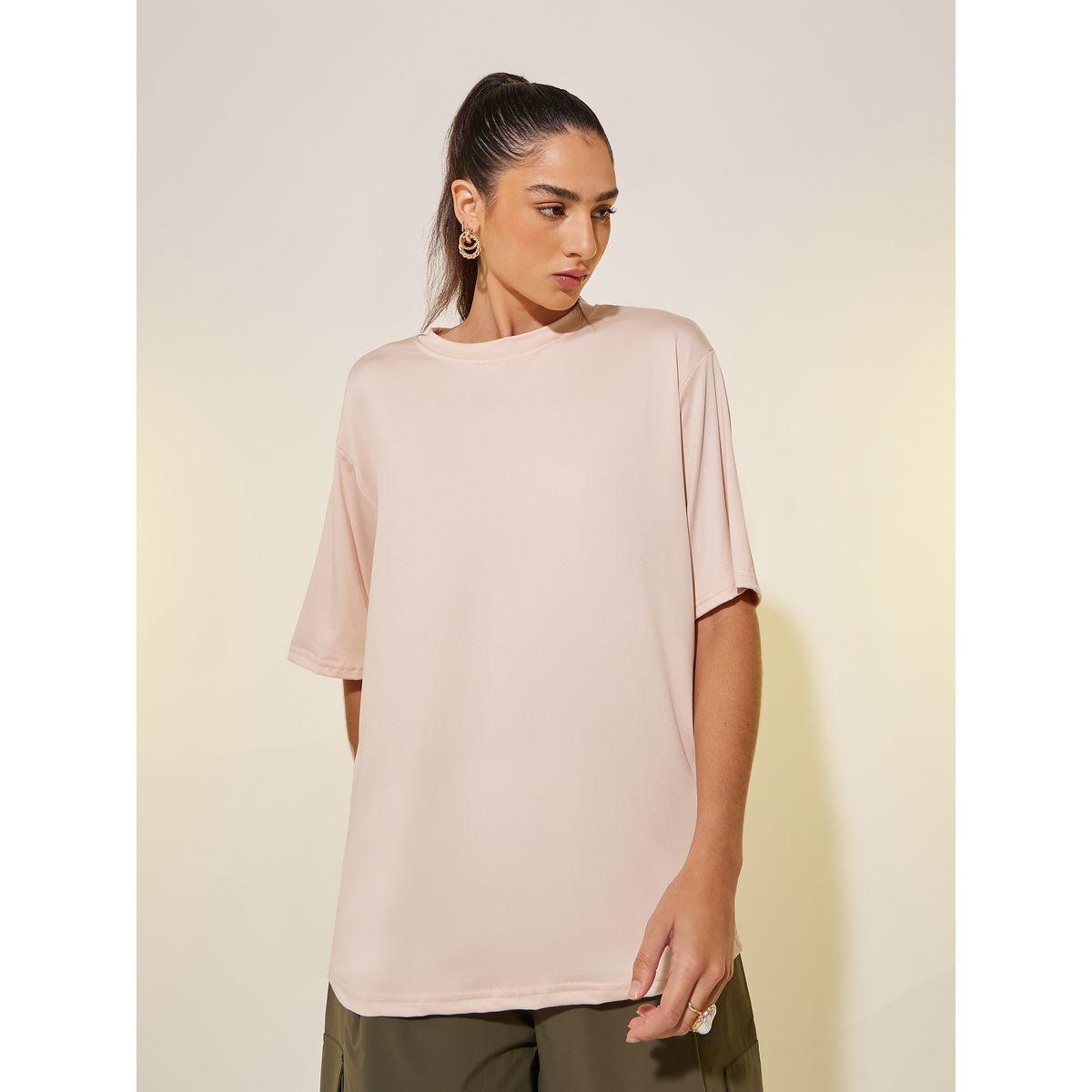 تيشيرت بياقة دائرية وطبعة كتابة-women-clothing-tshirts-image-3
