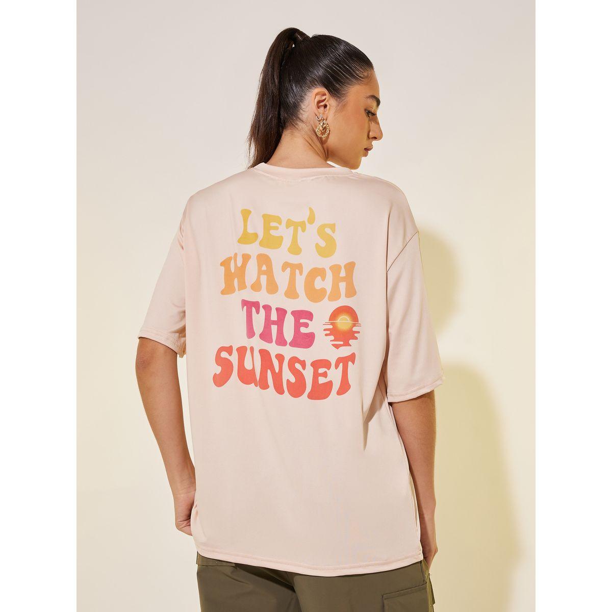 تيشيرت بياقة دائرية وطبعة كتابة-women-clothing-tshirts-image-1
