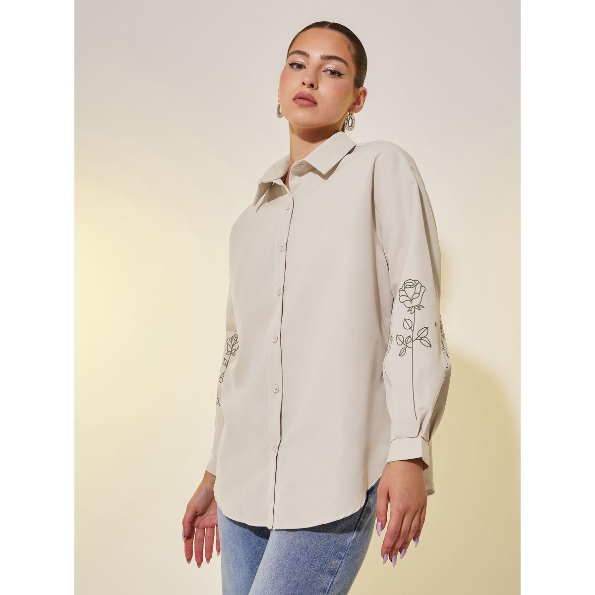 بلوزة بطبعة زهور وياقة سبريد وأكمام طويلة-women-clothing-shirtsandblouses-shirts-image-1