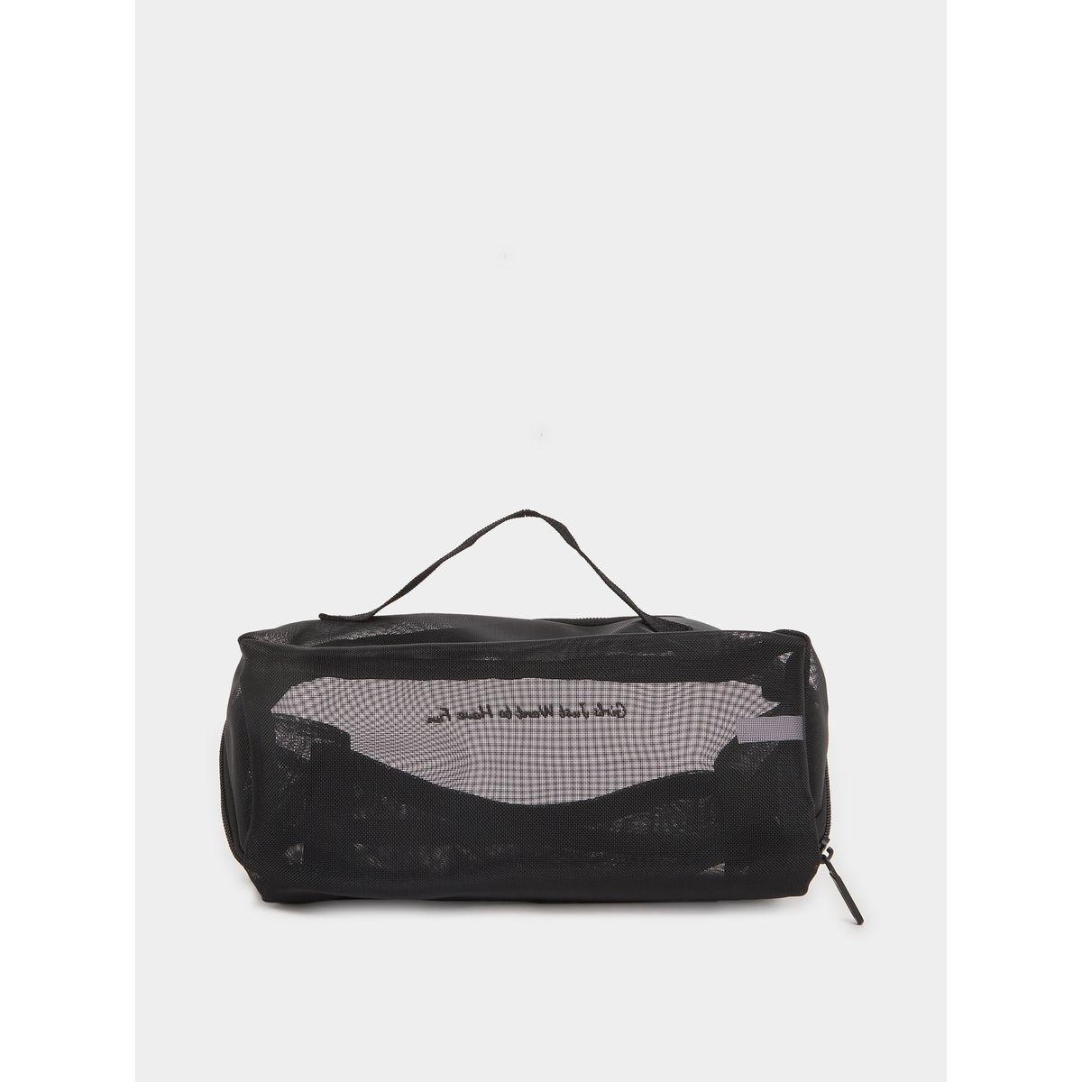 Styli Slogan Print Mesh Wash Bag with Zip Closure-women-bagsandwallets-handbags-image-2