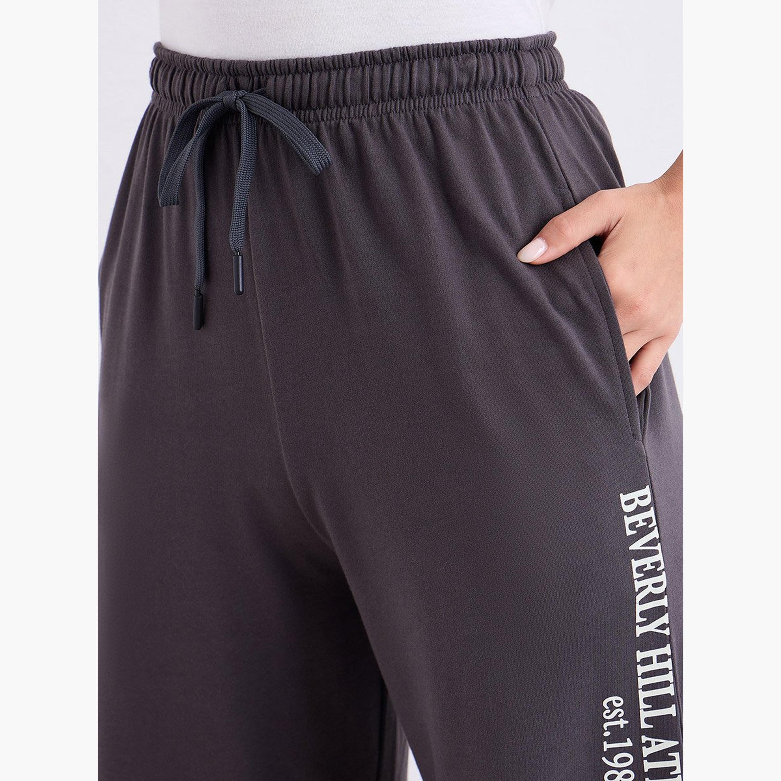 Styli Women Charcoal Wide Leg Joggers-women-clothing-bottoms-joggers-image-4